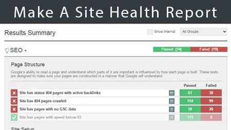 Make a site health report