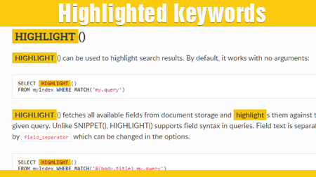 Highlighted Keywords